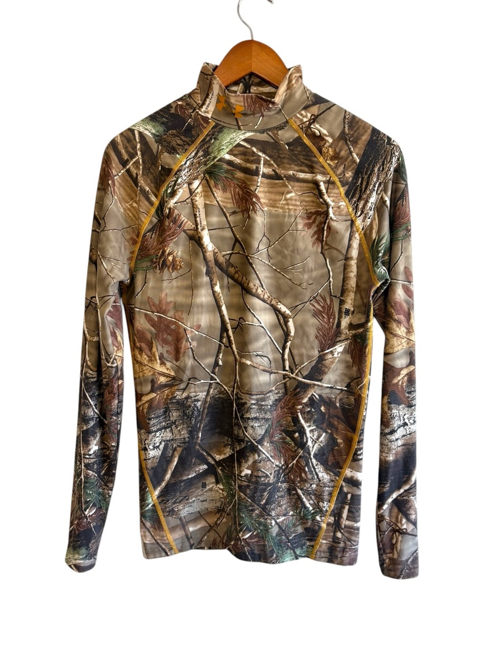 Under Armour Sz Medium ColdGear RealTree Camo‎ Mock Neck Long Sleeve Top Hunting